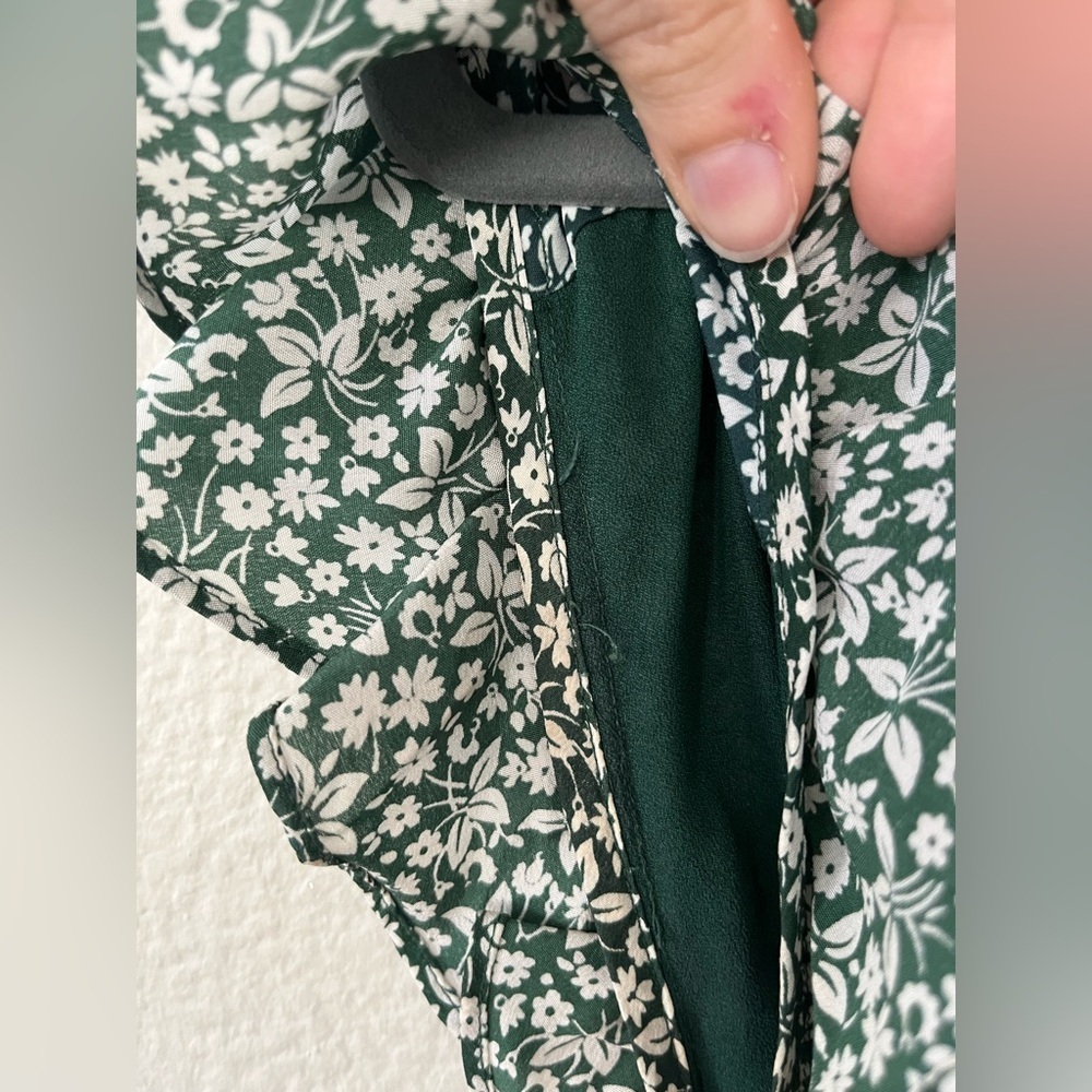 Veronica Beard Silk Marla Floral Ruffle Mini Dress in Green Women’s Size 0 - Picture 16 of 16